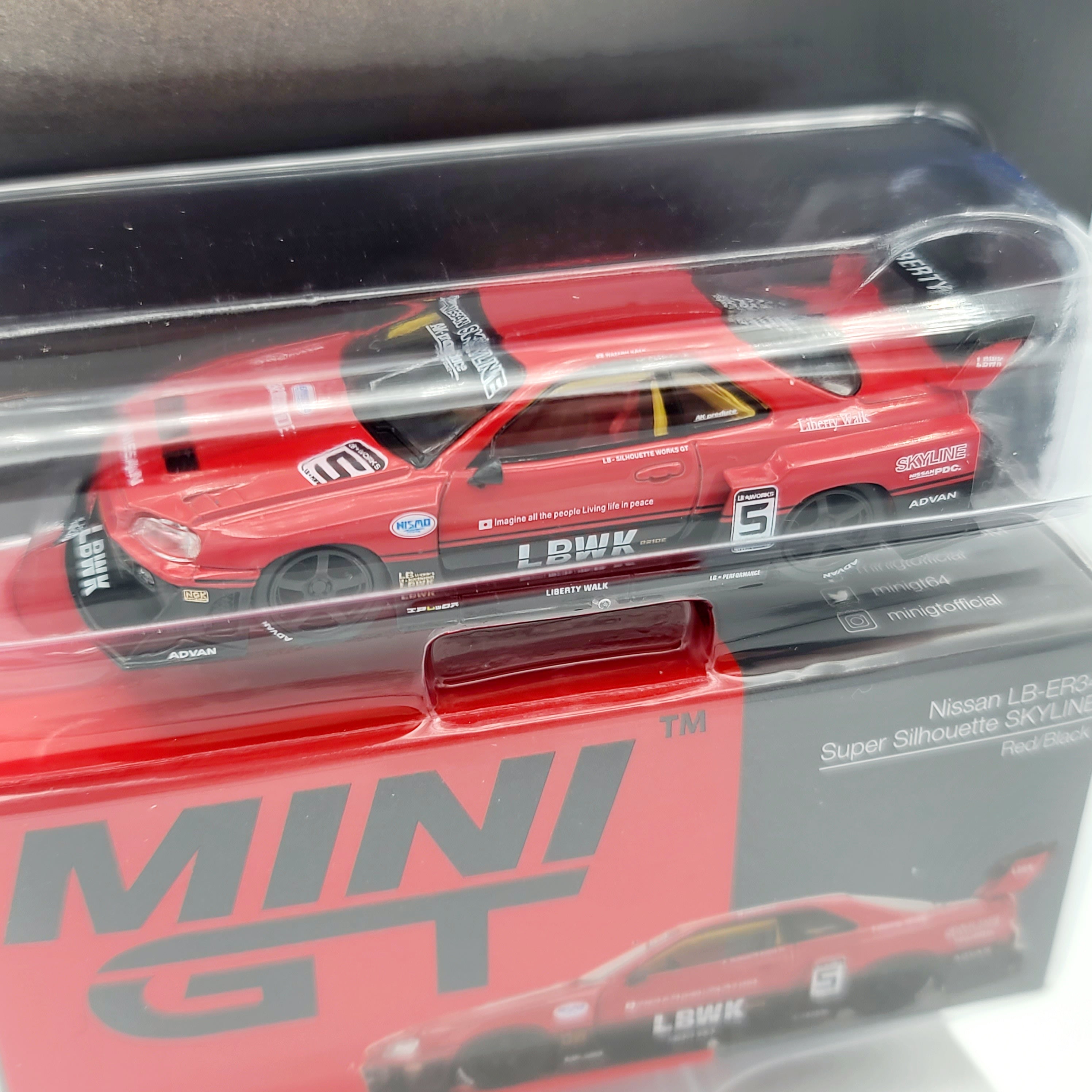Mini GT Nissan LB-ER34 Super Silhouette Skyline - 1:64, Red/Black (2024 Limited Edition)
